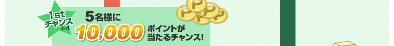 抽選で5名様に10,000ポイントが当たるチャンス！