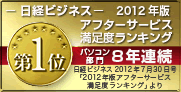 おかげさまでアフターサービス満足度 第1位
