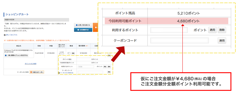 ご注文ポイントの有効期限