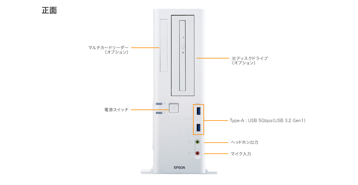 Endeavor AT998｜オフィス用途・組込み用途向けスタンダードPC | 各部