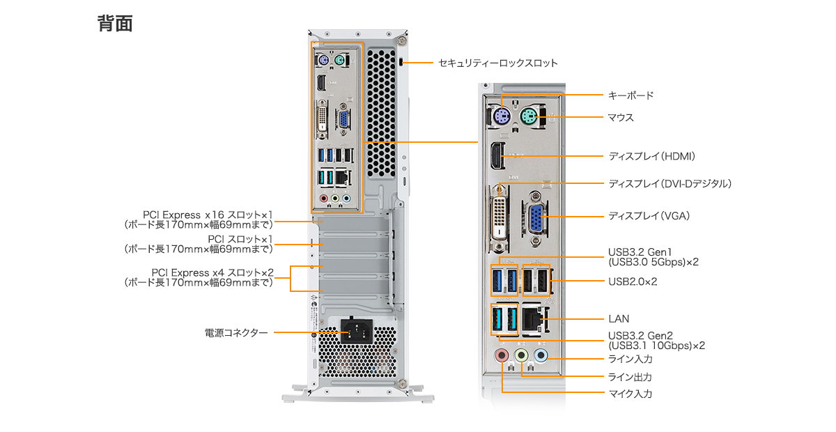 Endeavor Mr4900 第10世代cpu搭載 省スペースpc 各部名称 ギャラリー エプソンダイレクトショップ