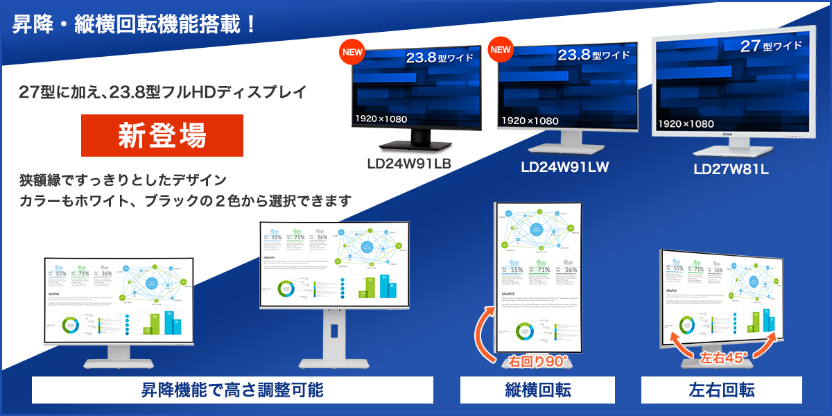 狭額縁ですっきりとしたデザインのld24w91l新登場
