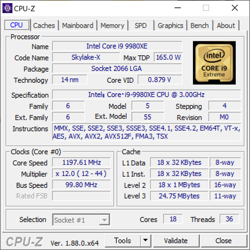 CPU-Zの画面